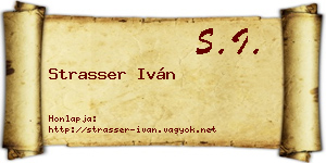 Strasser Iván névjegykártya